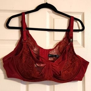 Torrid Red Lace Underwire Semi Lace Size 46D